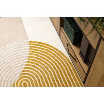 Dywan FUSION 0240 krem / żółty - Geometryczny, nowoczesny, abstrakcyjny