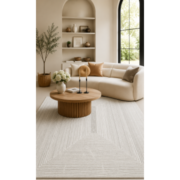 Dywan BALANCE 8788 krem - Geometryczny, strukturalny, glamour