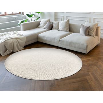 Dywan CASABLANCA LOOM koło krem pętelkowy, miękki indoor & outdoor