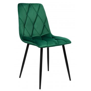 Krzesło glamour MADY ciemnozielone butelkowa zieleń Velvet