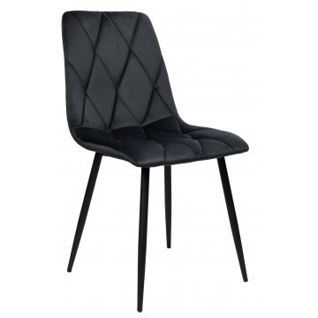 Krzesło glamour MADY czarne Velvet